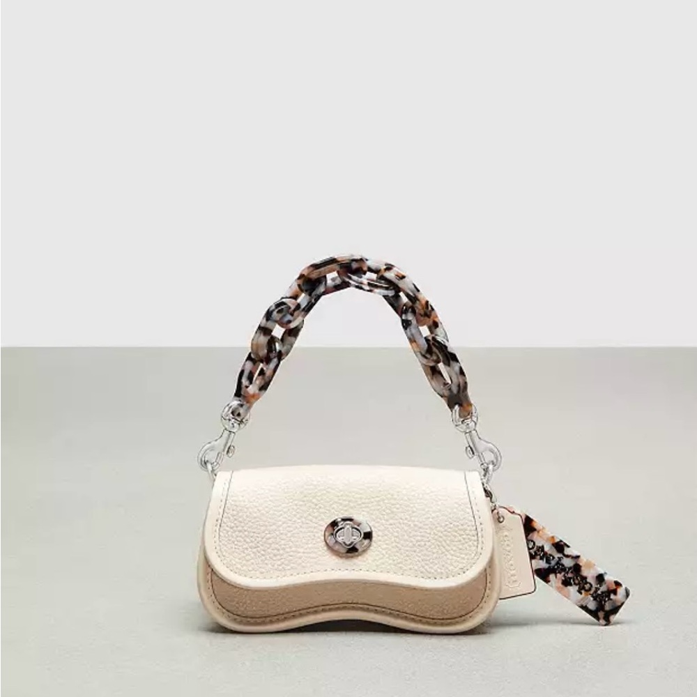 Coach Cream Mini Bag with Chain Strap